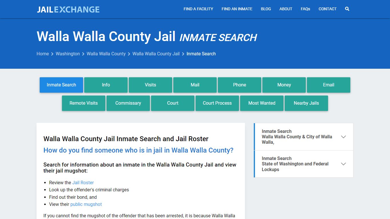 Inmate Search: Roster & Mugshots - Walla Walla County Jail, WA